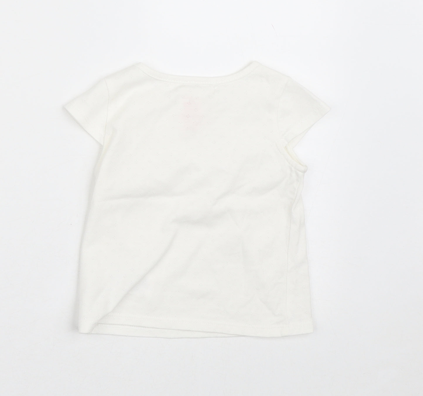 Max Studio Girls White  Cotton Basic Blouse Size 2 Years Crew Neck