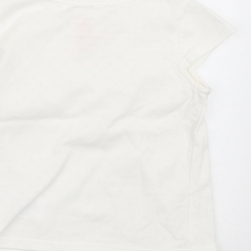 Max Studio Girls White  Cotton Basic Blouse Size 2 Years Crew Neck