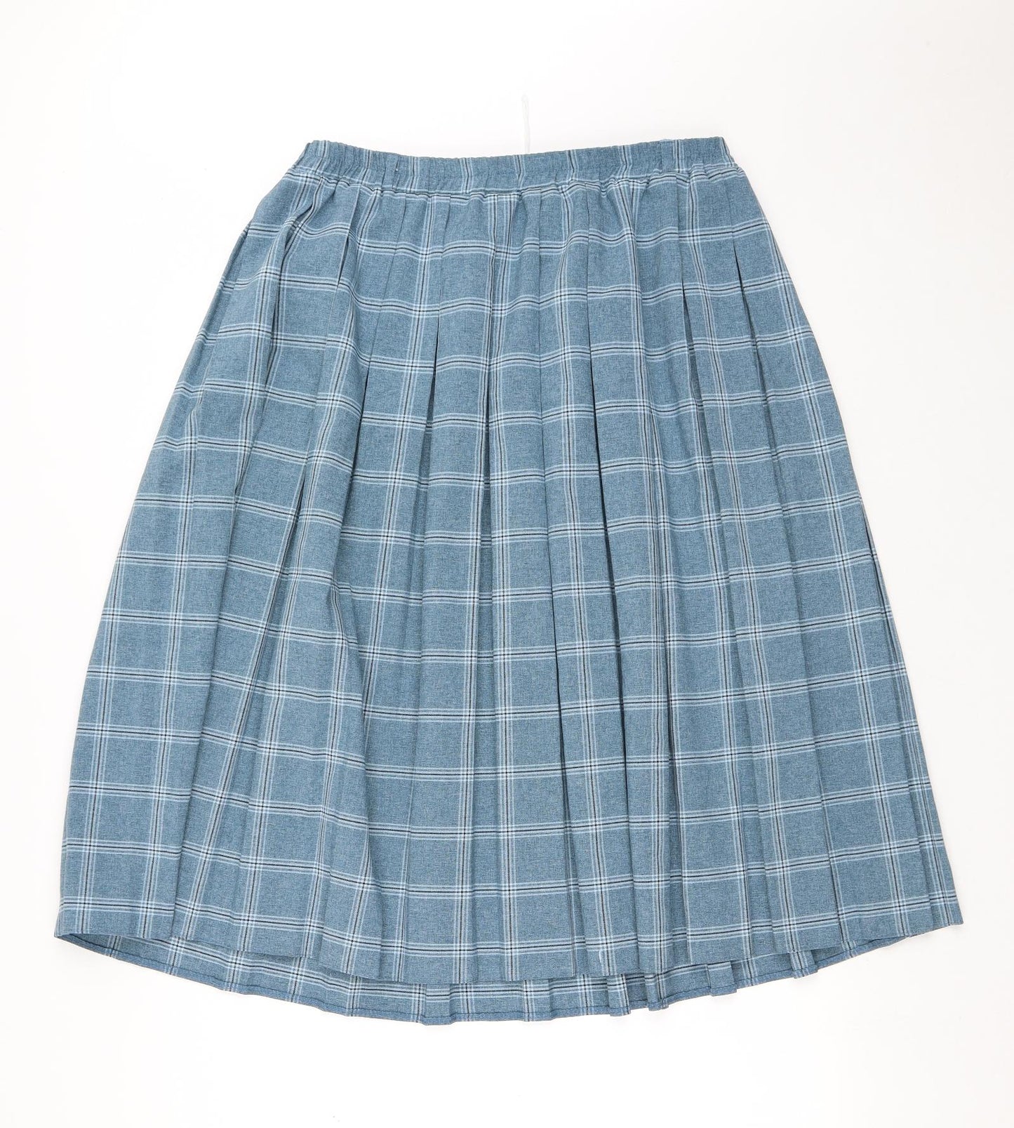 Bonmarché Womens Blue Plaid Polyester A-Line Skirt Size 16