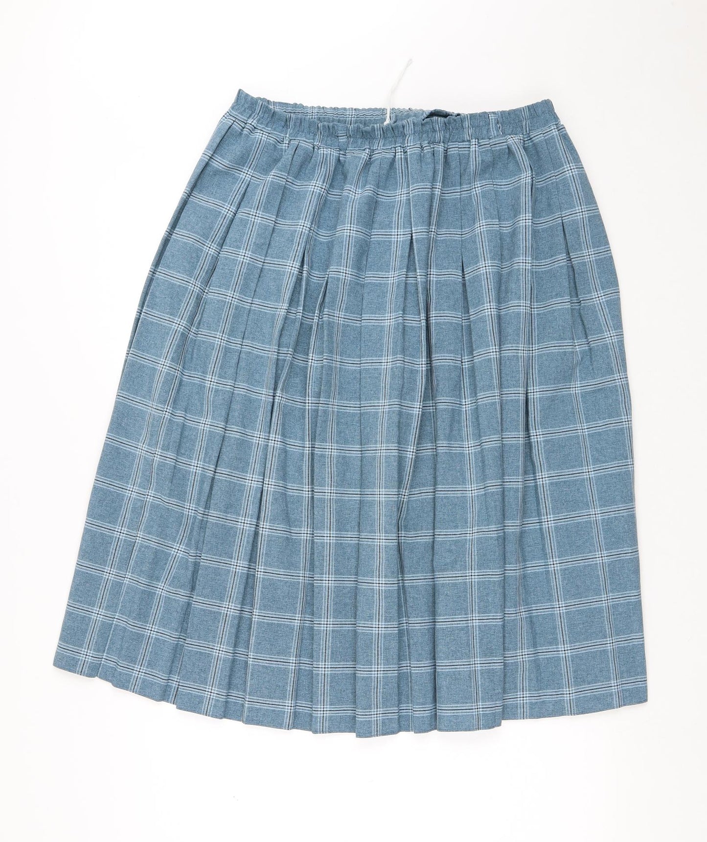 Bonmarché Womens Blue Plaid Polyester A-Line Skirt Size 16