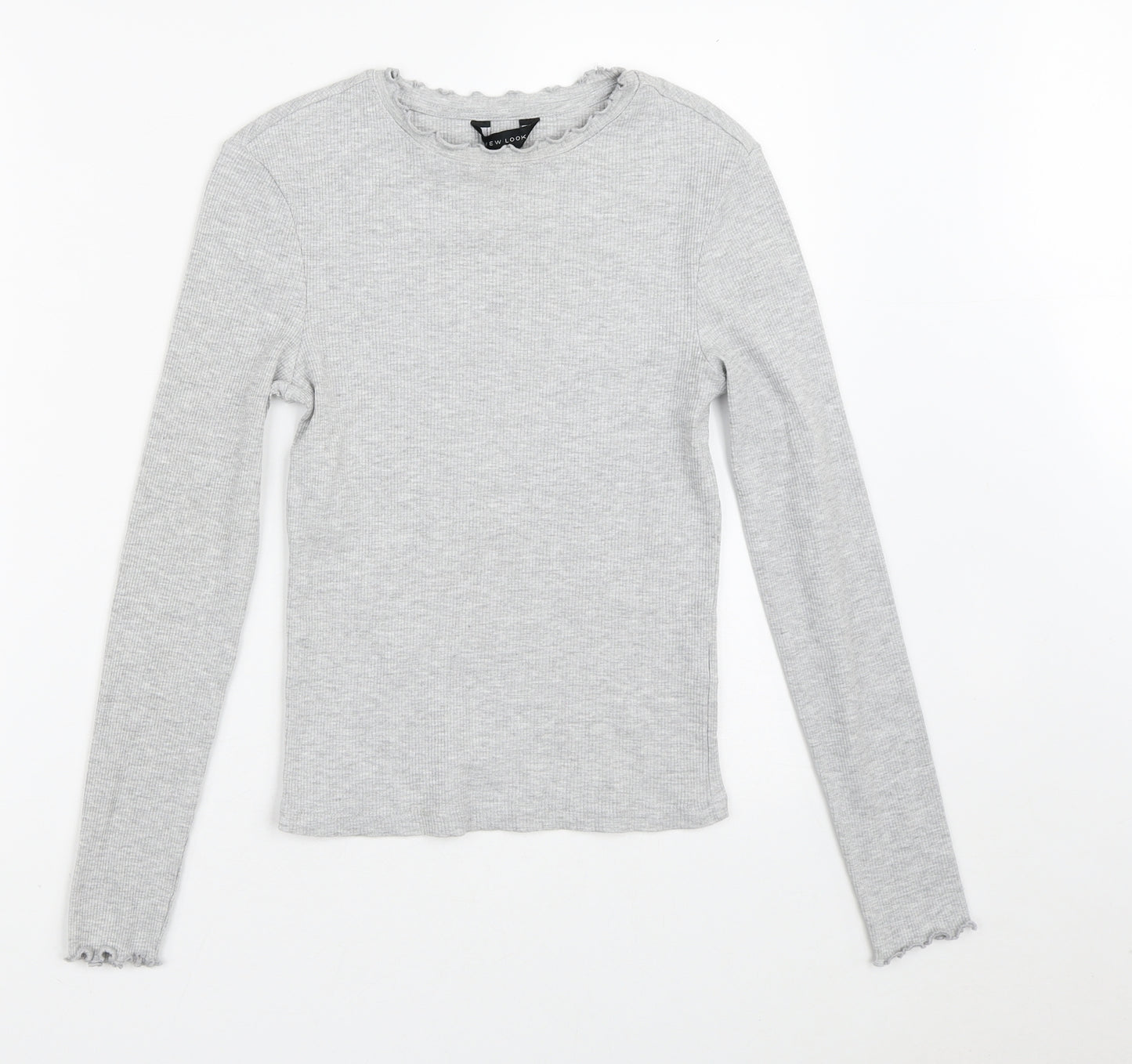 New Look Womens Grey Crew Neck  Cotton Pullover Jumper Size 8