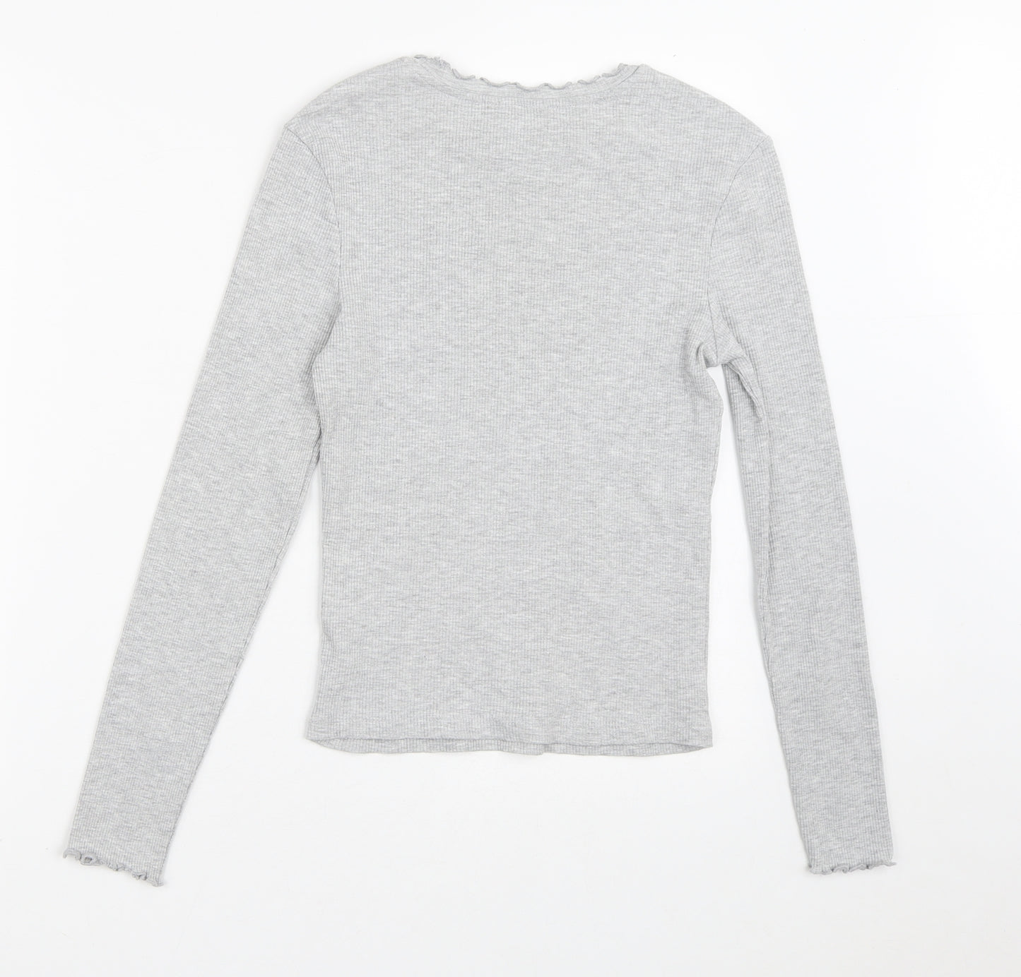 New Look Womens Grey Crew Neck  Cotton Pullover Jumper Size 8
