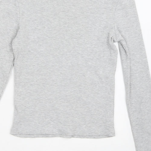 New Look Womens Grey Crew Neck  Cotton Pullover Jumper Size 8