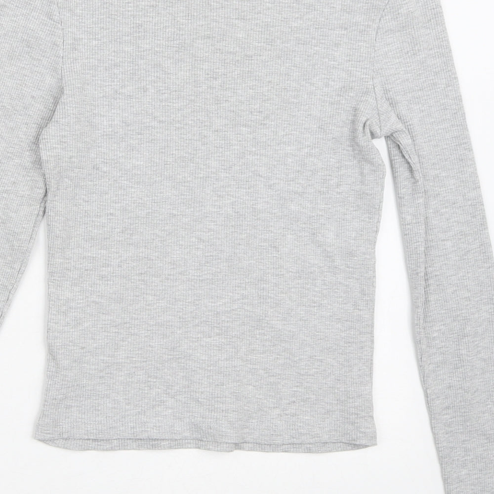 New Look Womens Grey Crew Neck  Cotton Pullover Jumper Size 8