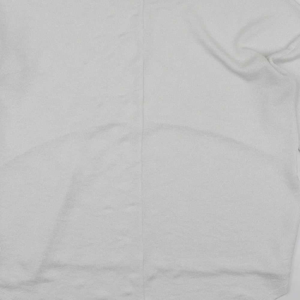 Gallery Womens White  Polyester Basic Blouse Size L Round Neck