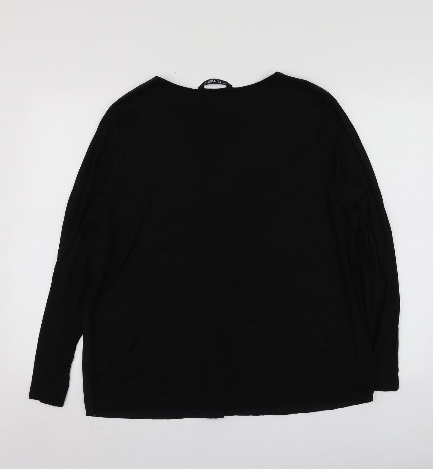 Dunnes Stores Womens Black  Viscose Basic Blouse Size L V-Neck