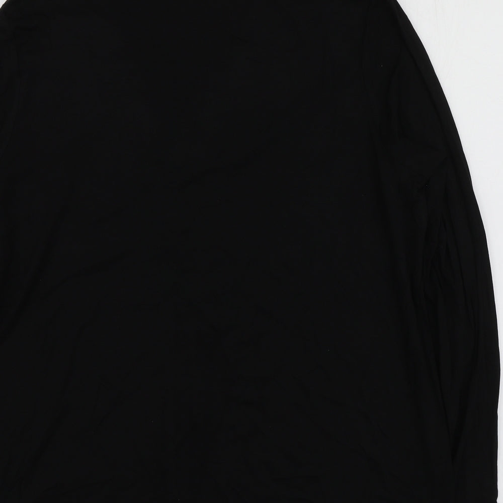 Dunnes Stores Womens Black  Viscose Basic Blouse Size L V-Neck