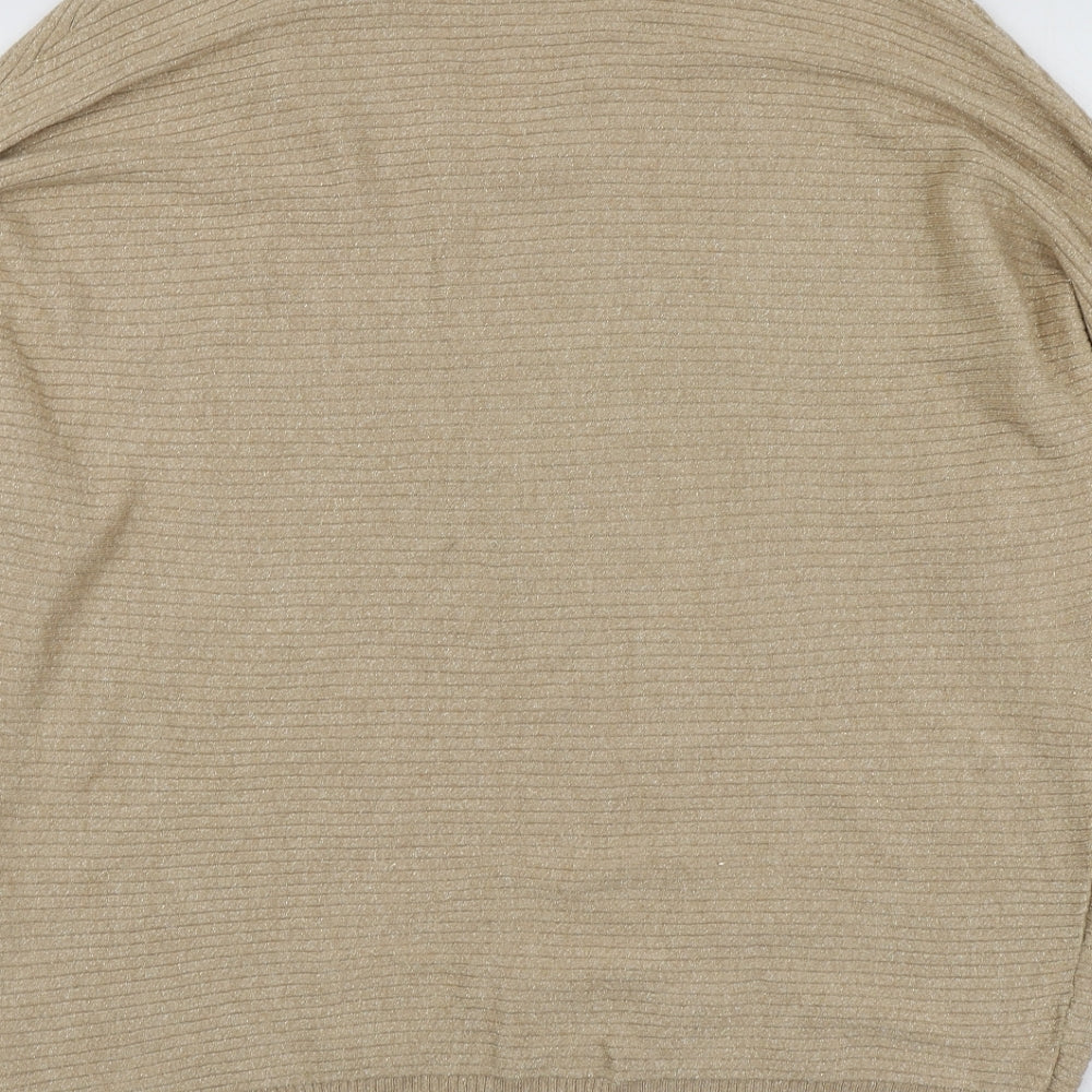 F&F Womens Gold V-Neck  Viscose Pullover Jumper Size 16