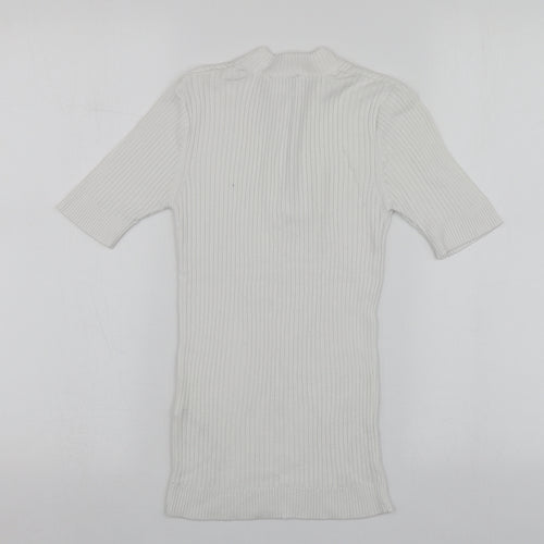 Savida Womens White High Neck  Acrylic Pullover Jumper Size 6
