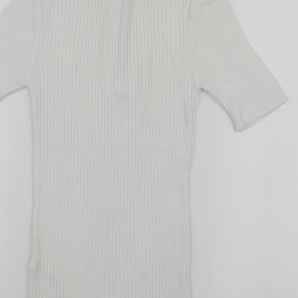 Savida Womens White High Neck  Acrylic Pullover Jumper Size 6
