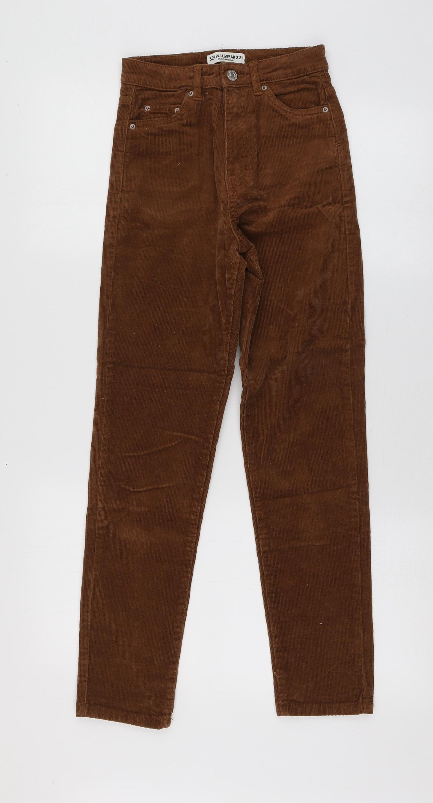 Pull&Bear Womens Brown  Cotton Jegging Trousers Size 32 L27 in Regular