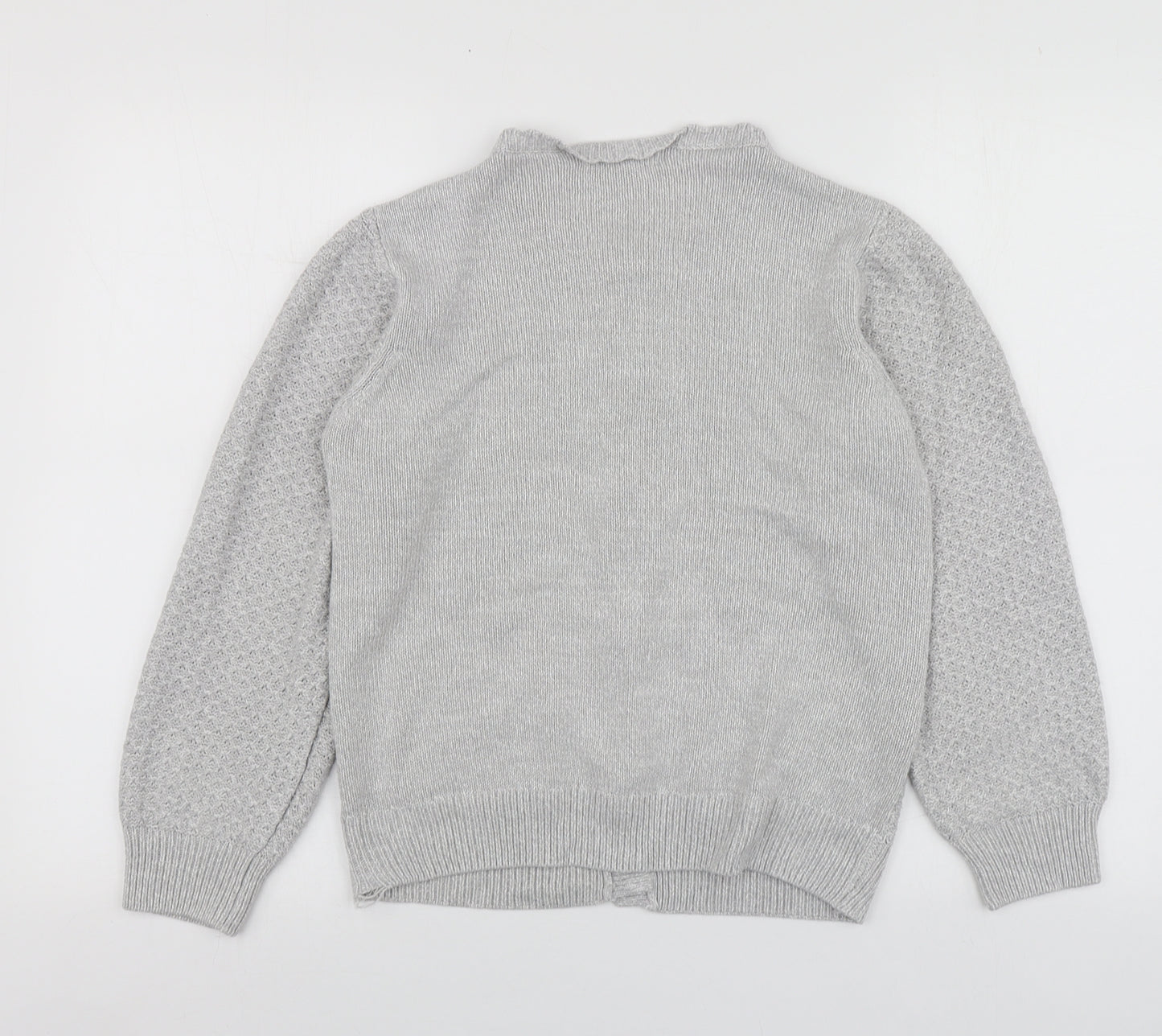 Honor Womens Grey V-Neck  Acrylic Cardigan Jumper Size S