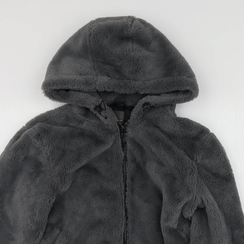 Primark Womens Grey  Polyester Full Zip Hoodie Size 4