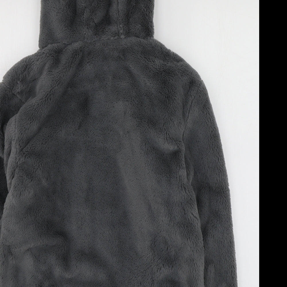 Primark Womens Grey  Polyester Full Zip Hoodie Size 4