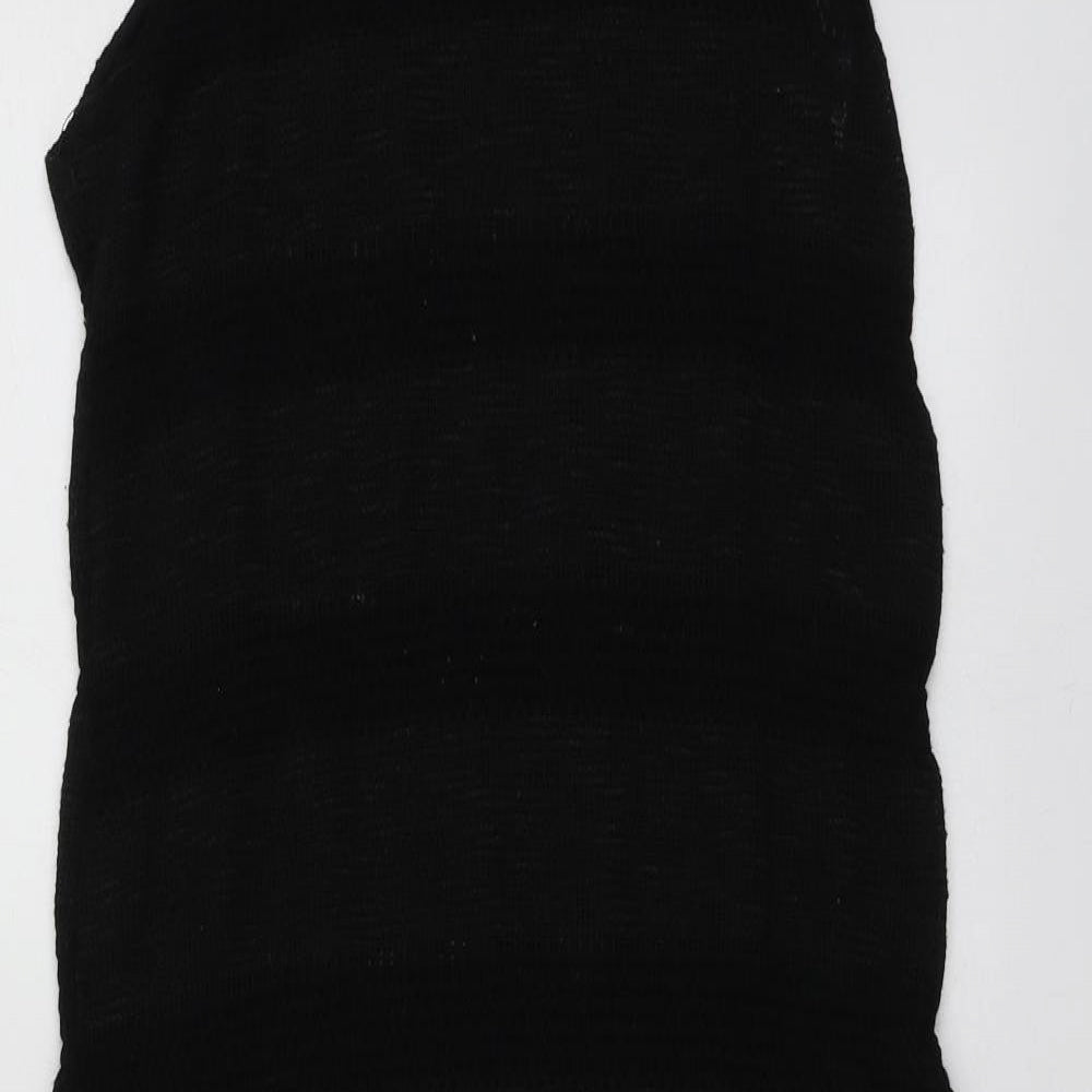 Topshop Womens Black  Polyester A-Line  Size 16  Round Neck