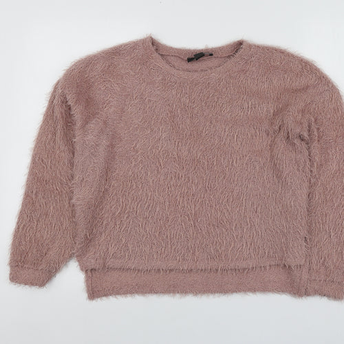 Primark Womens Pink Round Neck  Polyester Pullover Jumper Size XS