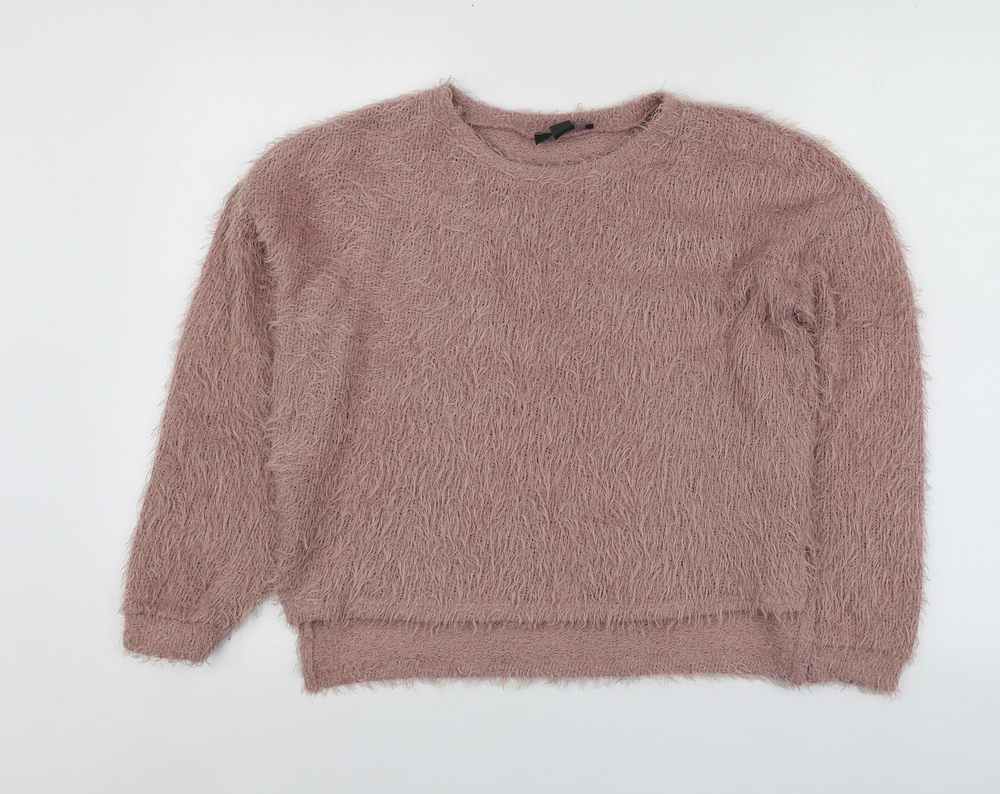 Primark Womens Pink Round Neck  Polyester Pullover Jumper Size XS