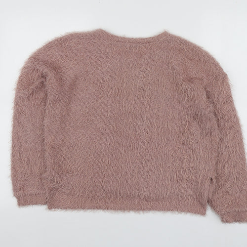 Primark Womens Pink Round Neck  Polyester Pullover Jumper Size XS