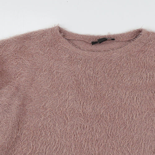 Primark Womens Pink Round Neck  Polyester Pullover Jumper Size XS