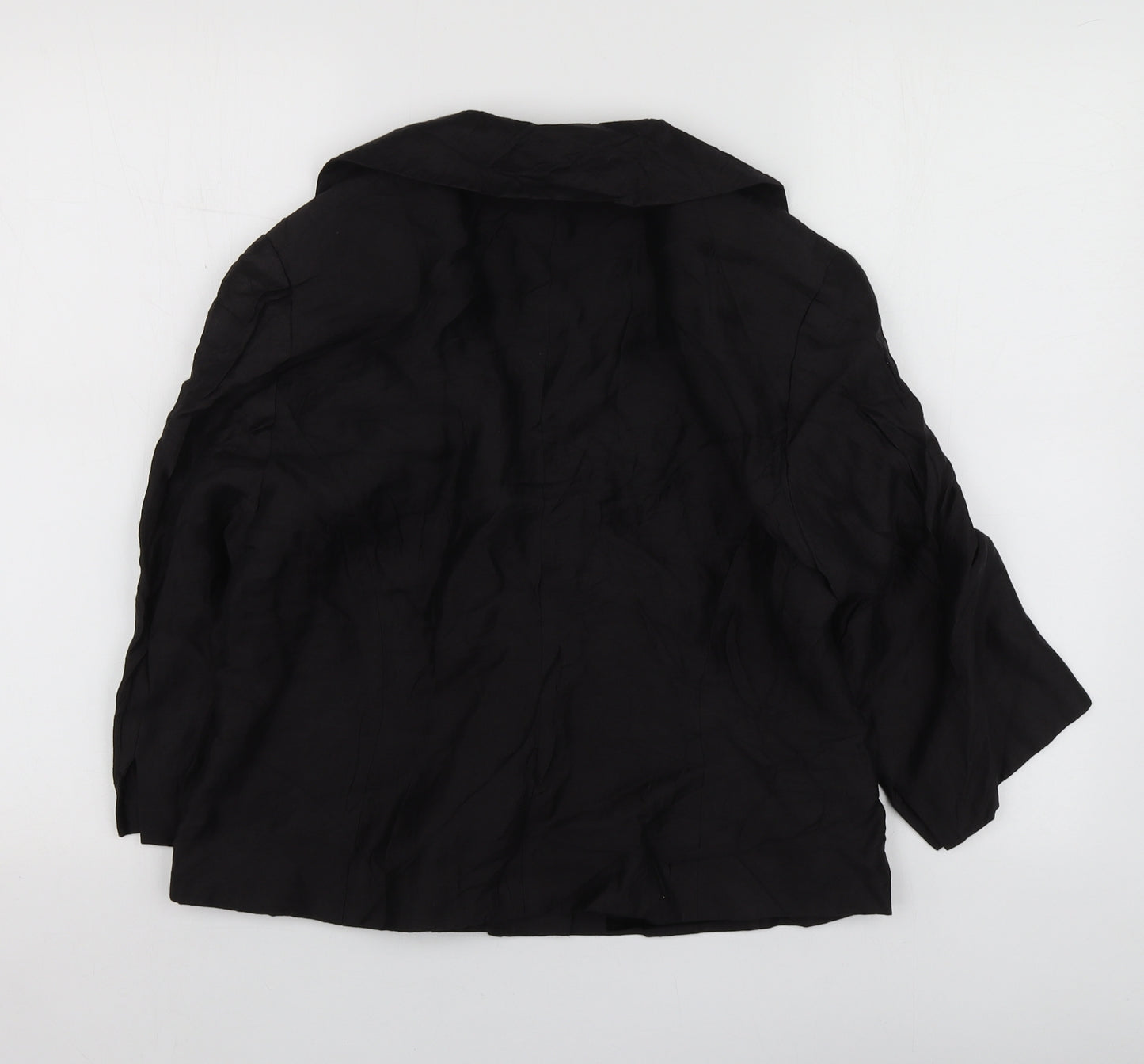 Minuet Womens Black  Linen Jacket Blazer Size 14