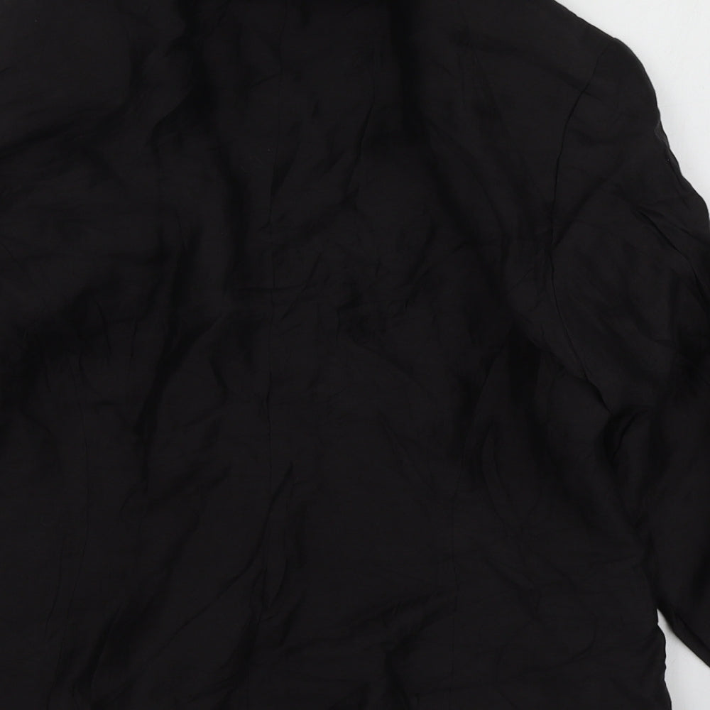 Minuet Womens Black  Linen Jacket Blazer Size 14