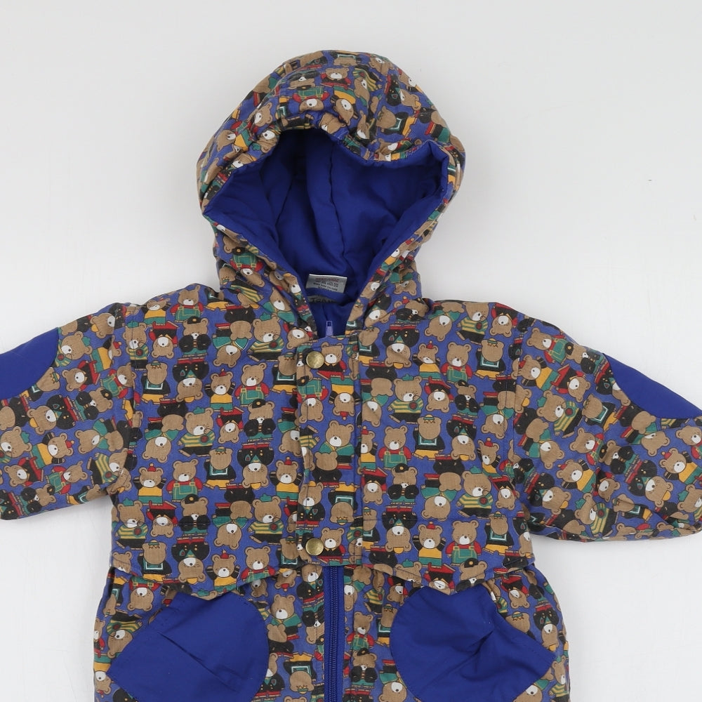 Bee Bo Boys Blue Geometric  Jacket  Size 18-24 Months    - playsuit outerwear