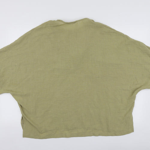 Perry Womens Green  Viscose Basic Blouse One Size V-Neck