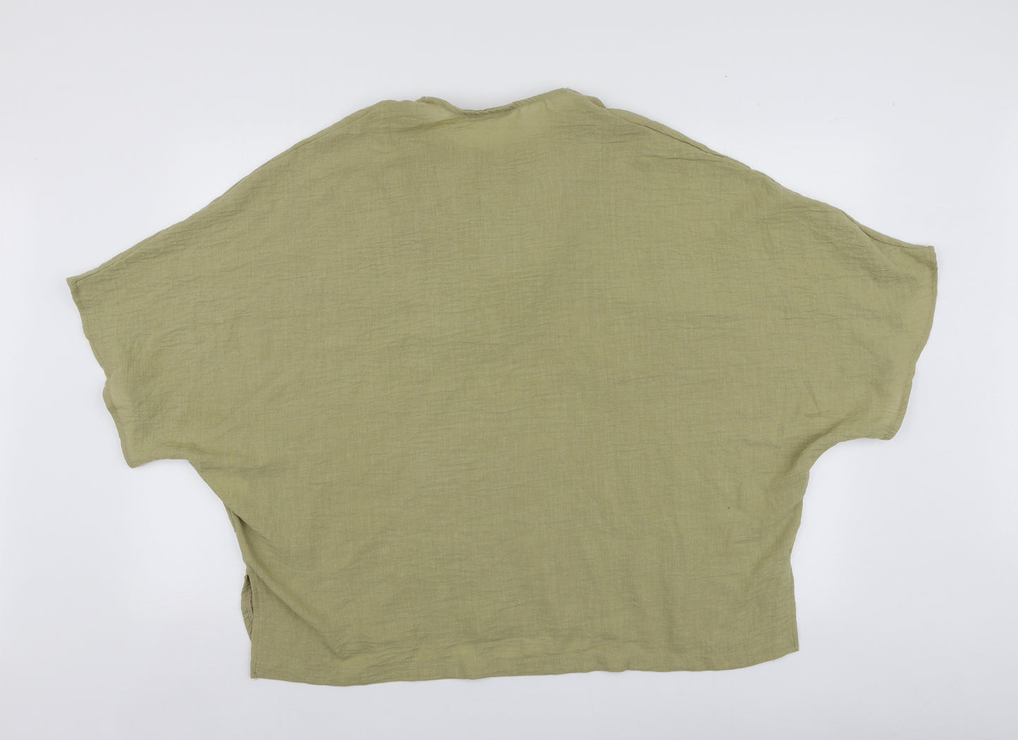 Perry Womens Green  Viscose Basic Blouse One Size V-Neck
