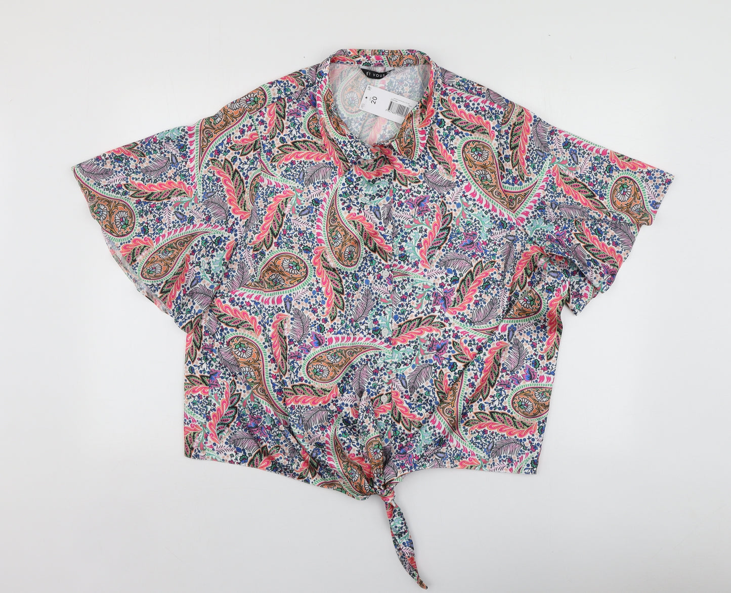 Et Vous Womens Multicoloured Paisley Polyester Basic Blouse Size 20 Collared