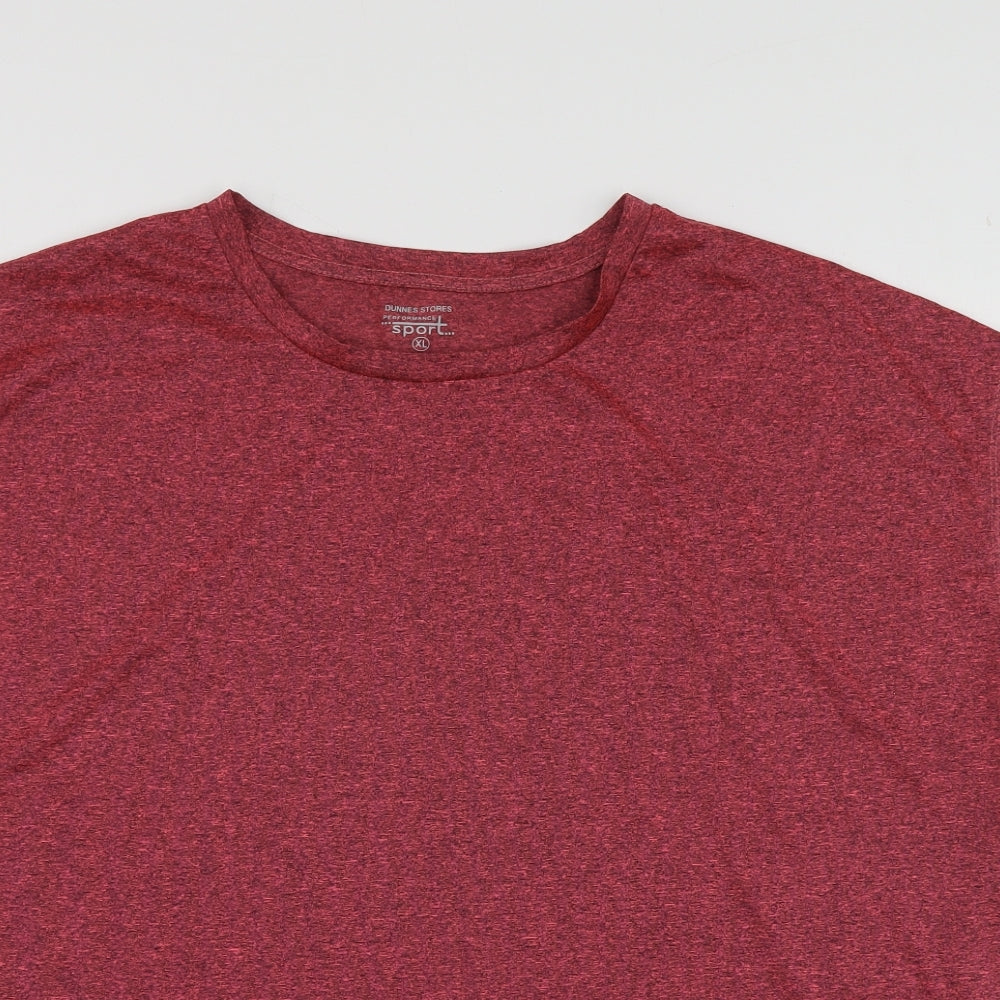 Dunnes Stores Womens Pink  Polyester Basic T-Shirt Size XL Round Neck