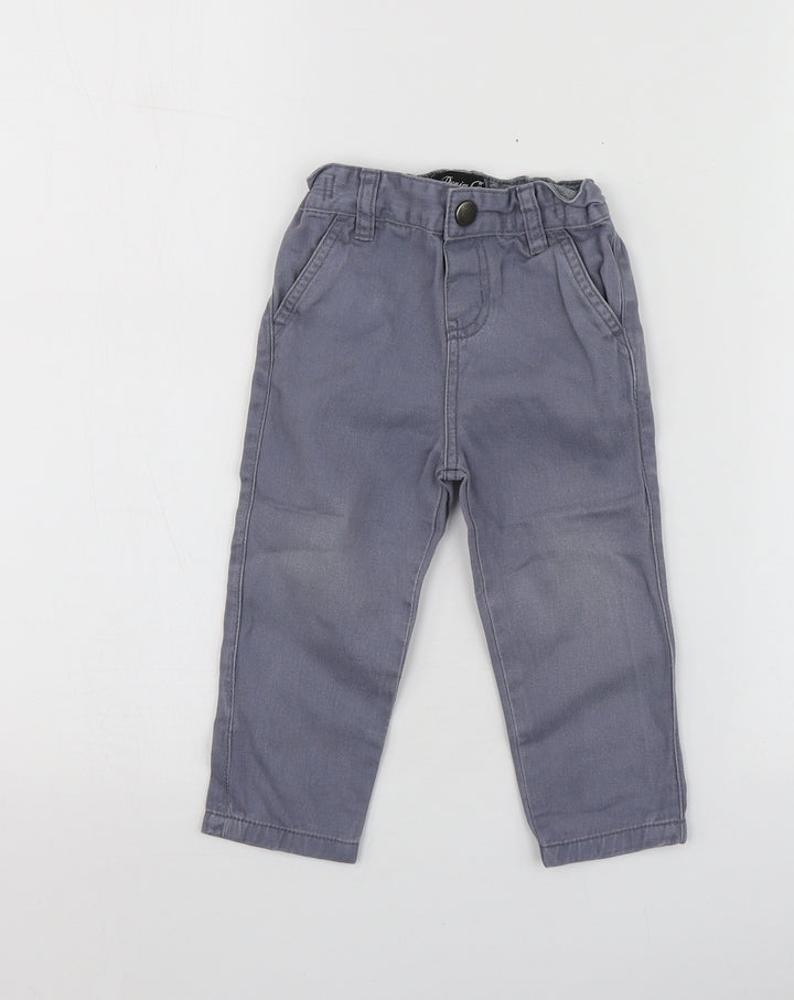 Denim.Co Boys Grey Cotton Jogger Trousers Size 18-24 Months