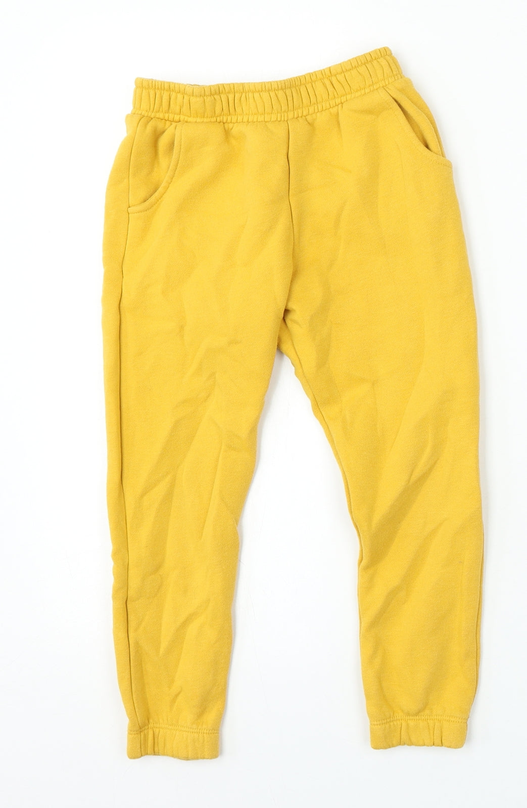 F&F Girls Yellow  Cotton Jogger Trousers Size 5-6 Years  Regular