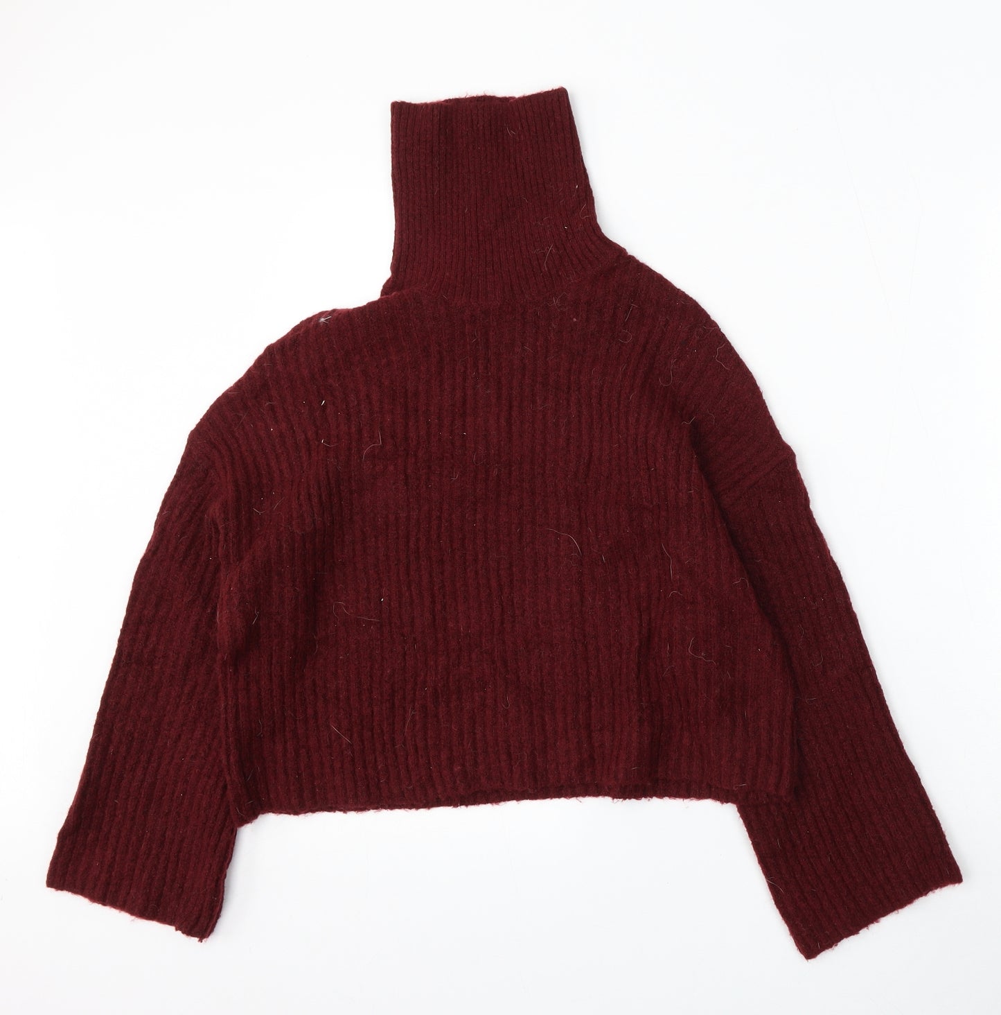 H&M Womens Red Roll Neck  Acrylic Pullover Jumper Size M