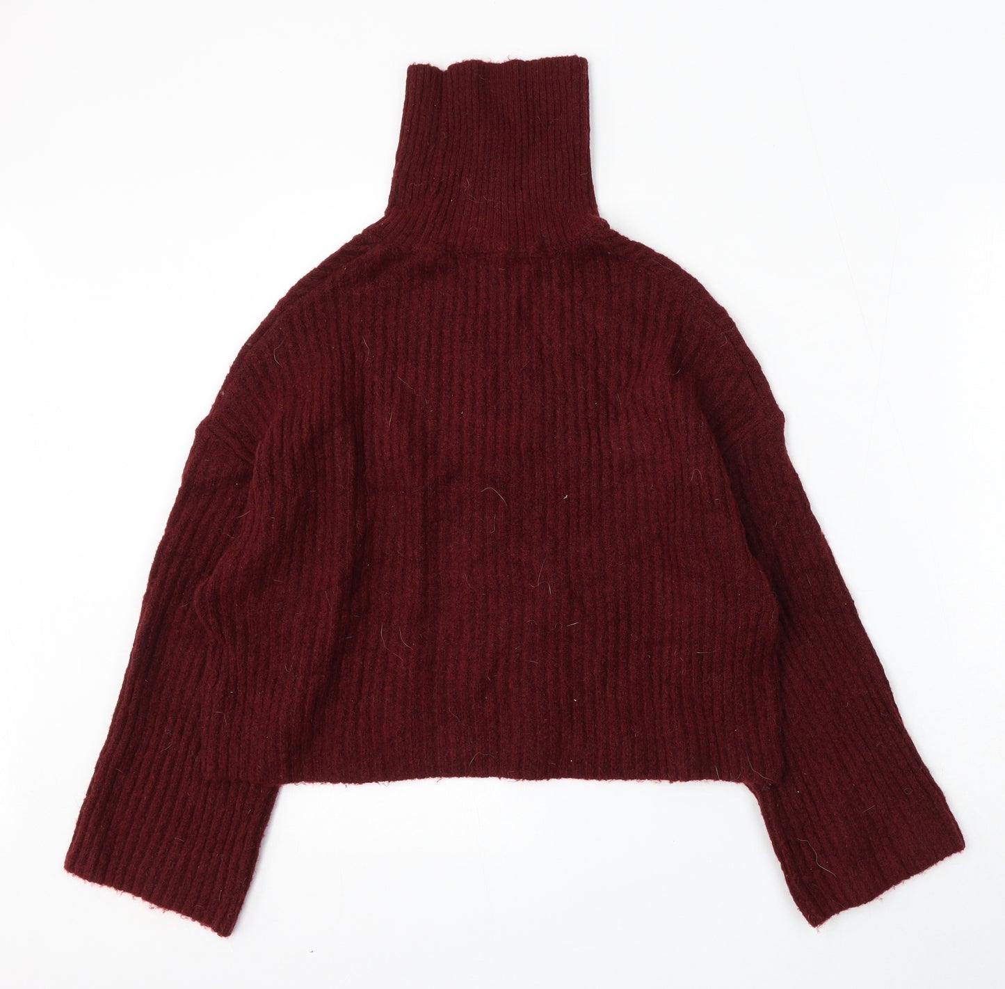 H&M Womens Red Roll Neck  Acrylic Pullover Jumper Size M