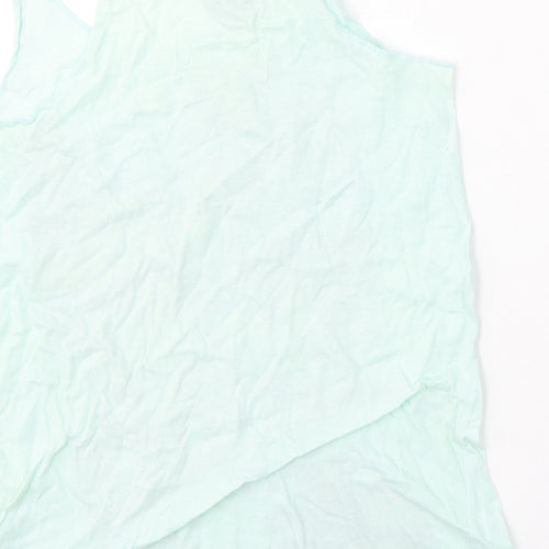 Atmosphere Womens Blue  Cotton Basic Tank Size 8 Round Neck