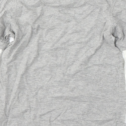 George Girls Grey Geometric Cotton Basic T-Shirt Size 6-7 Years Round Neck