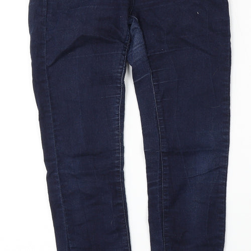 Marks and Spencer Womens Blue  Cotton Skinny Jeans Size 8 L29 in Regular Button