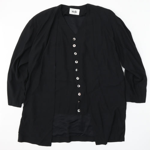 Wallis Womens Black   Jacket  Size 10  Button