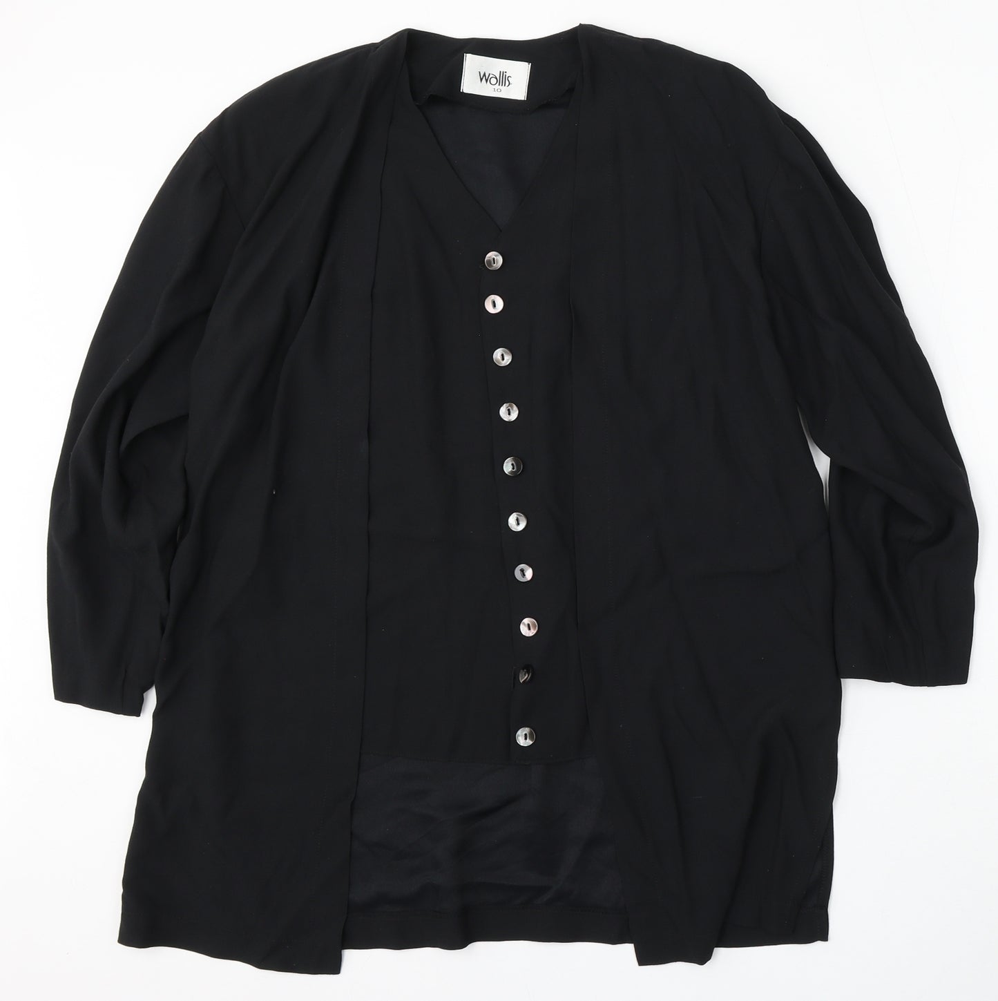 Wallis Womens Black   Jacket  Size 10  Button
