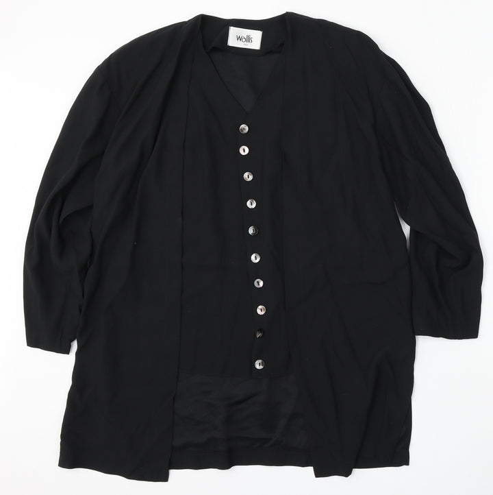Wallis Womens Black   Jacket  Size 10  Button