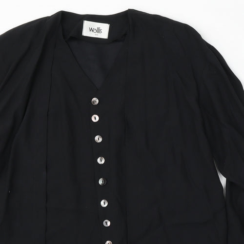 Wallis Womens Black   Jacket  Size 10  Button
