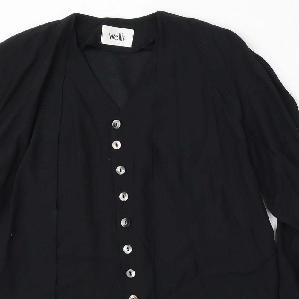 Wallis Womens Black   Jacket  Size 10  Button