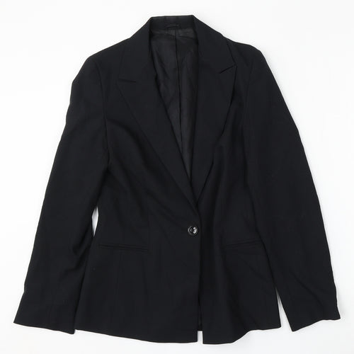 Warehouse Womens Black  Polyester Jacket Suit Size 8