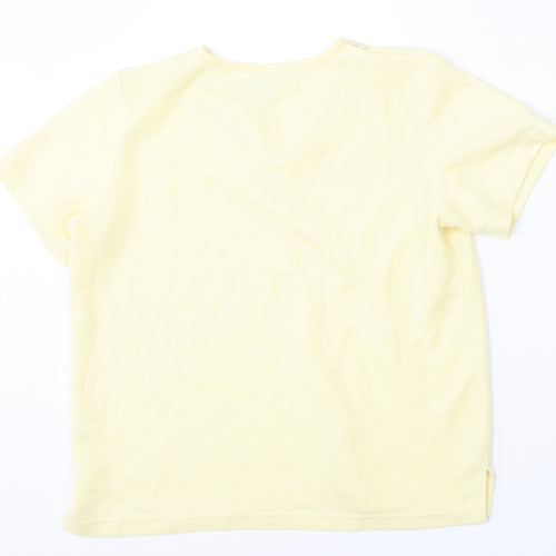 Bonmarché Womens Yellow Round Neck  Polyester Pullover Jumper Size S