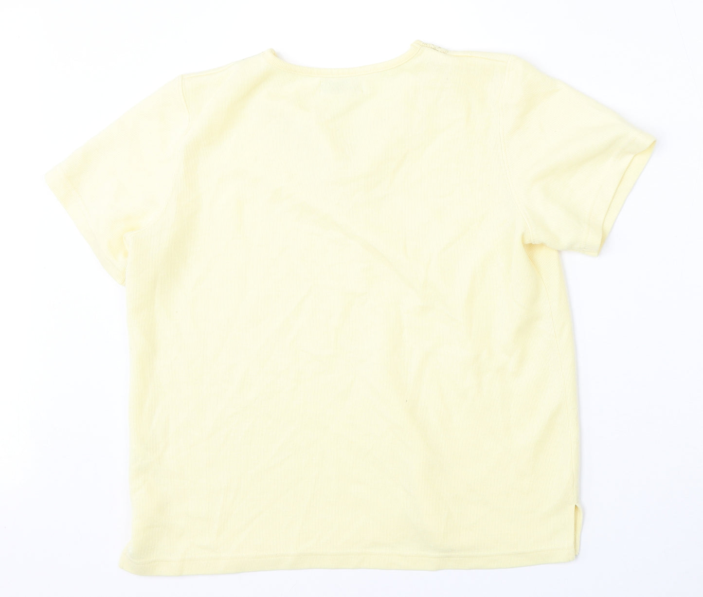 Bonmarché Womens Yellow Round Neck  Polyester Pullover Jumper Size S