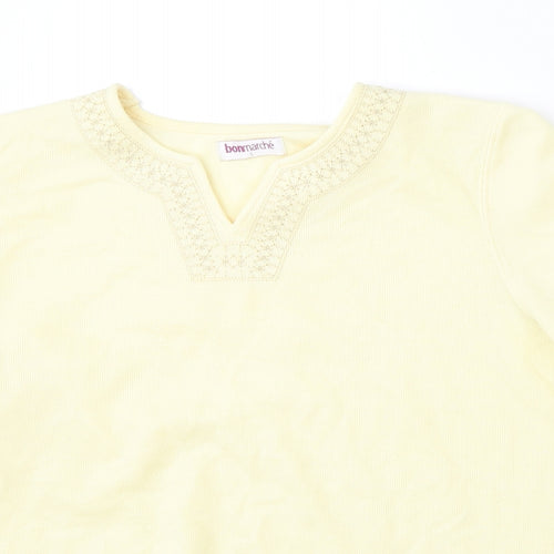 Bonmarché Womens Yellow Round Neck  Polyester Pullover Jumper Size S