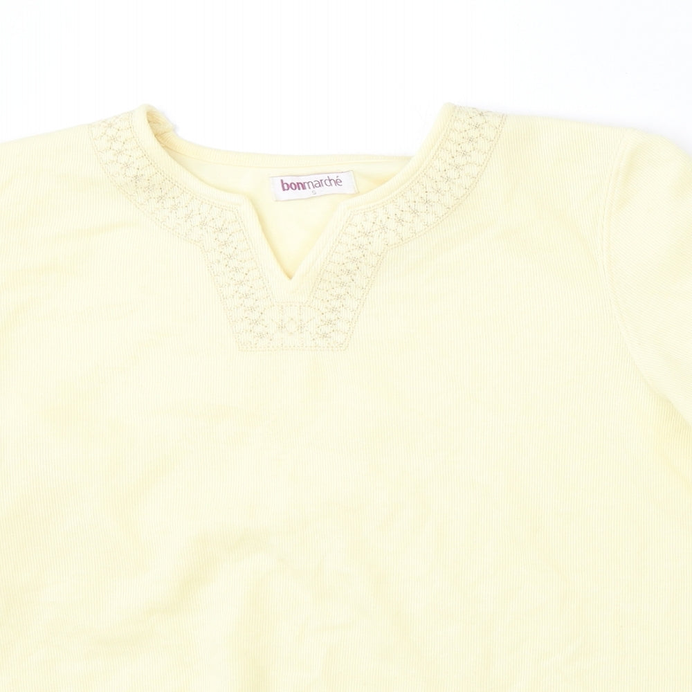 Bonmarché Womens Yellow Round Neck  Polyester Pullover Jumper Size S