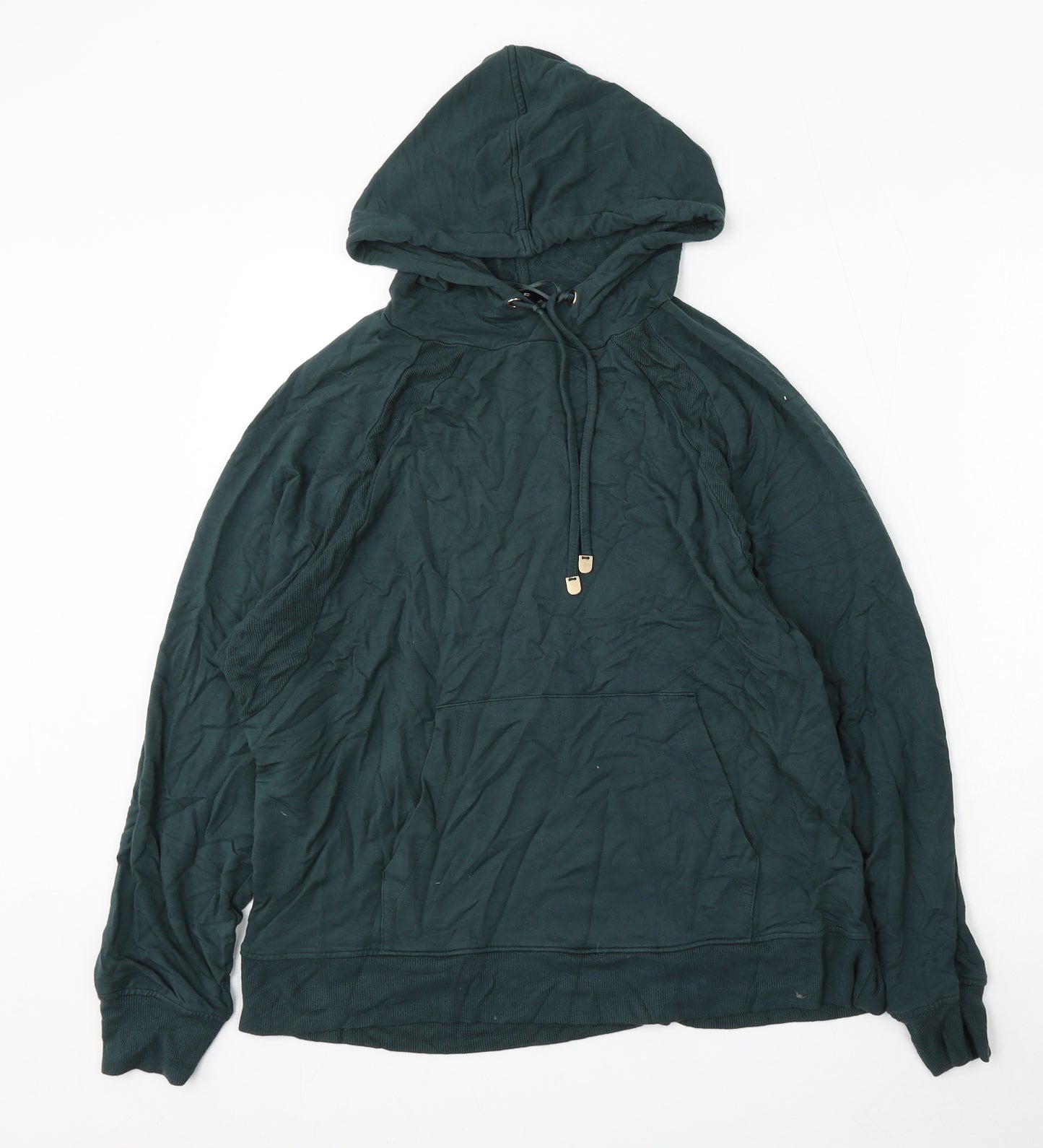 F&F Womens Green  Viscose Pullover Hoodie Size 16