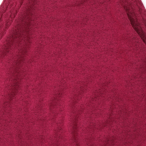 Isle Essentials Womens Purple Mock Neck  Acrylic Pullover Jumper Size M