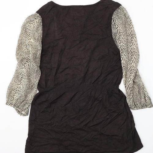 Marks and Spencer Womens Brown  Viscose Jumper Dress  Size 14  Round Neck